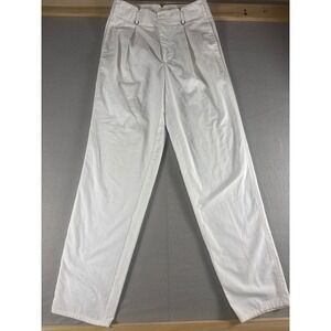Vintage Bugle Boy USA White Pleated Straight Leg Trousers Mens 31L Retro 90s